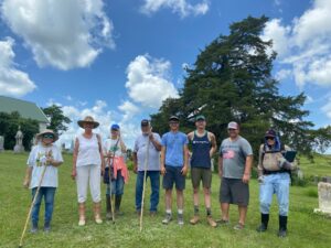 Group photo of attendees at the Keokuk county prairie cemeteries field trip